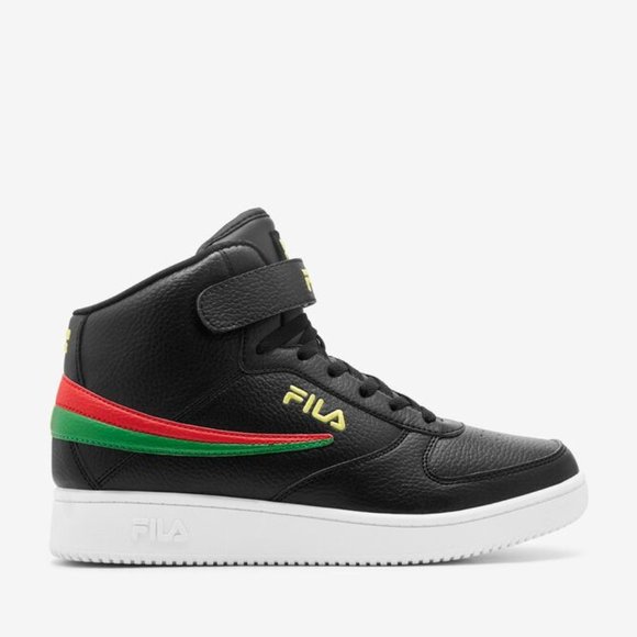 Fila Other - Fila Black White Green Red Gold A-High Top Sneaker Shoes Men's Size 8.5